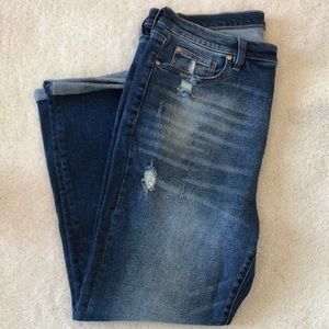 FashionNova high waist skinny jeans in adrenaline wash with minimal distressing